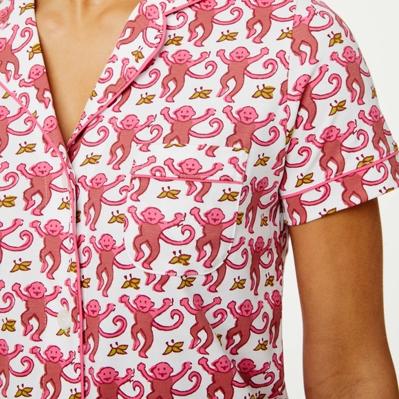 Roller Rabbit Pink Monkey Polo Pajamas - Picture 1 of 2